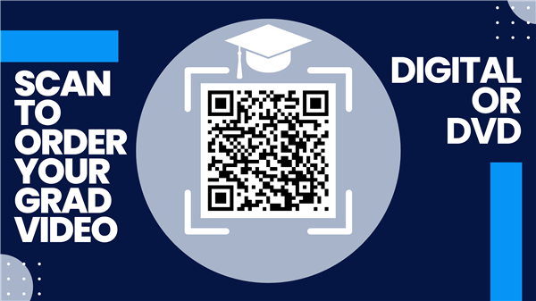 Scan to order your grad video. Digital or DVD